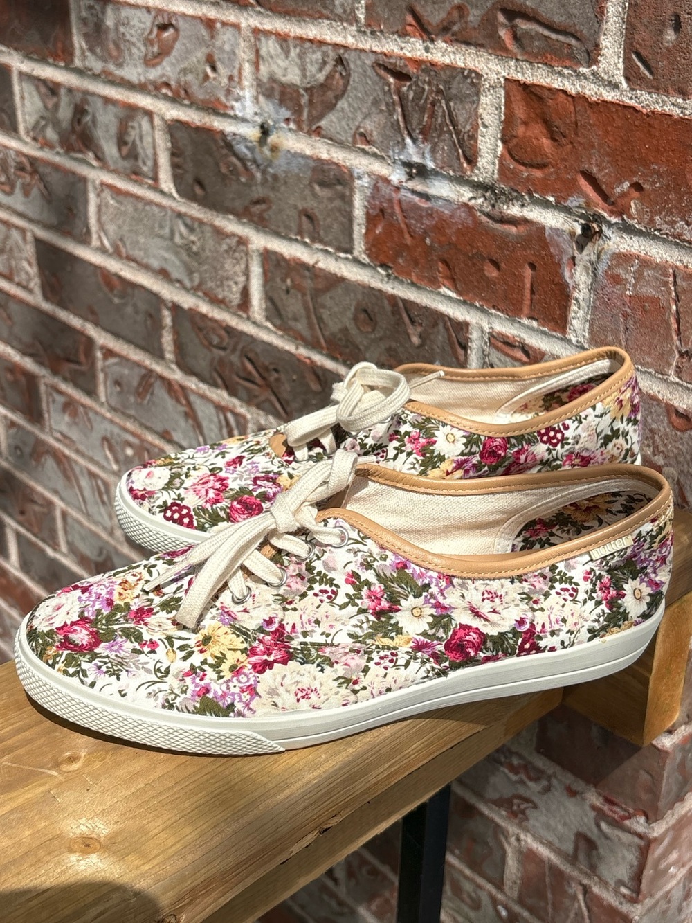 Hotter Floral Canvas Mabel Shoes Lace Up Casual Women's Size 8 US